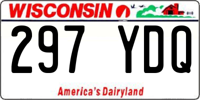 WI license plate 297YDQ