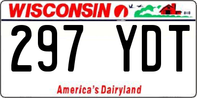 WI license plate 297YDT