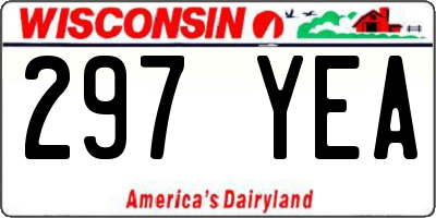 WI license plate 297YEA