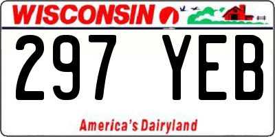 WI license plate 297YEB