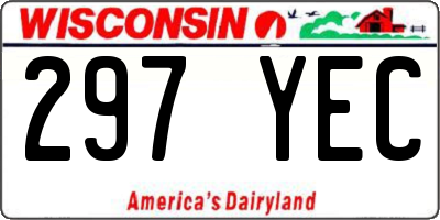 WI license plate 297YEC