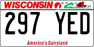WI license plate 297YED