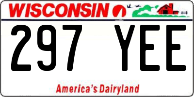 WI license plate 297YEE