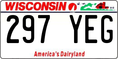 WI license plate 297YEG