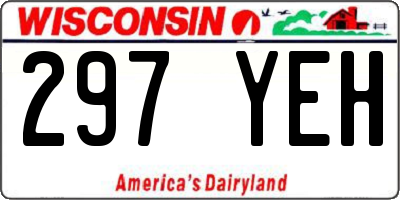 WI license plate 297YEH