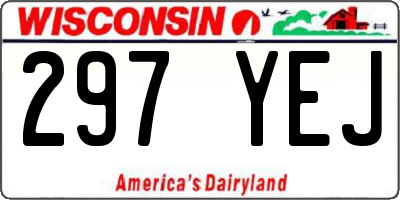 WI license plate 297YEJ