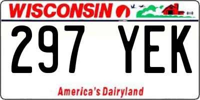 WI license plate 297YEK