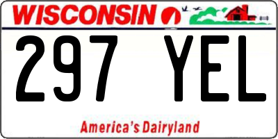 WI license plate 297YEL