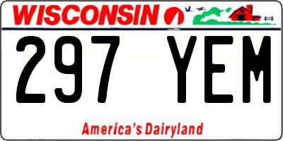 WI license plate 297YEM