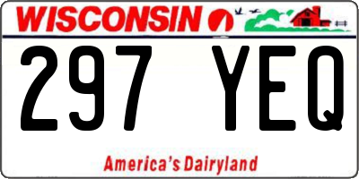 WI license plate 297YEQ
