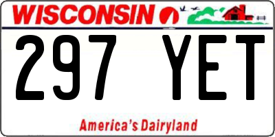 WI license plate 297YET