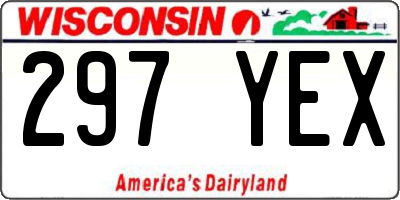 WI license plate 297YEX