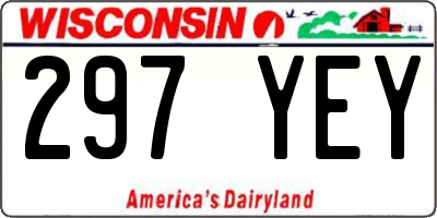 WI license plate 297YEY