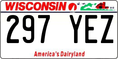WI license plate 297YEZ