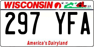 WI license plate 297YFA