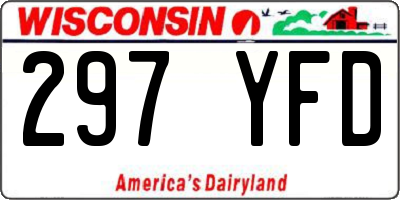 WI license plate 297YFD