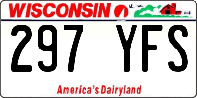 WI license plate 297YFS