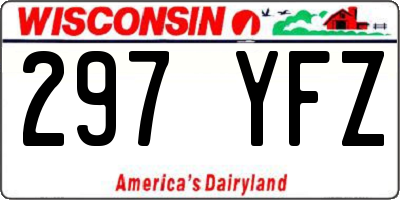 WI license plate 297YFZ