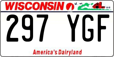 WI license plate 297YGF
