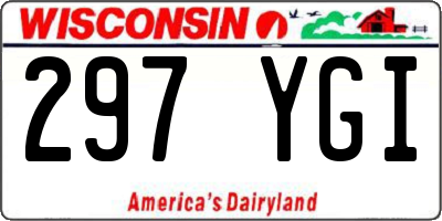 WI license plate 297YGI