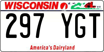 WI license plate 297YGT
