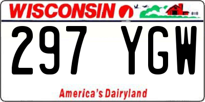 WI license plate 297YGW