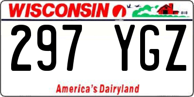 WI license plate 297YGZ