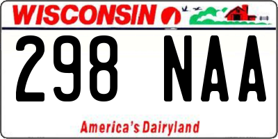 WI license plate 298NAA