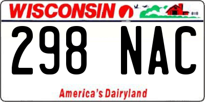 WI license plate 298NAC