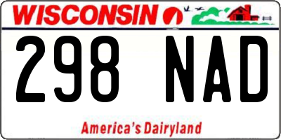 WI license plate 298NAD