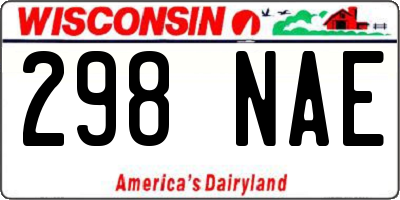 WI license plate 298NAE