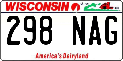 WI license plate 298NAG