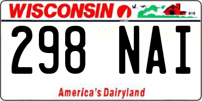 WI license plate 298NAI