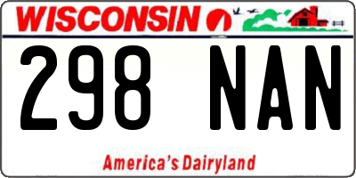 WI license plate 298NAN