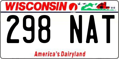 WI license plate 298NAT