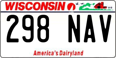 WI license plate 298NAV