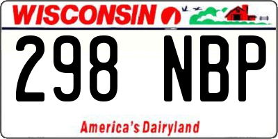WI license plate 298NBP