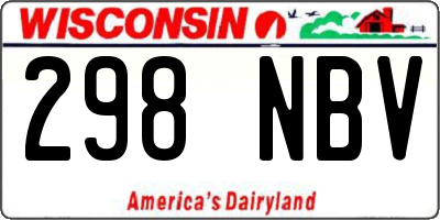 WI license plate 298NBV