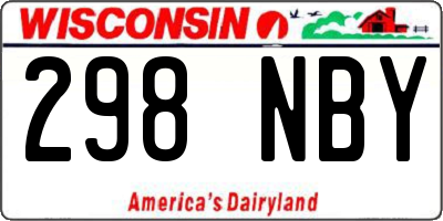 WI license plate 298NBY