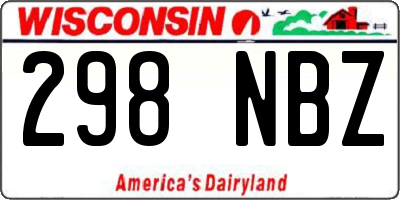 WI license plate 298NBZ