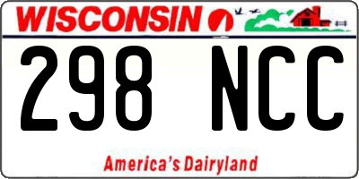 WI license plate 298NCC