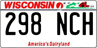 WI license plate 298NCH