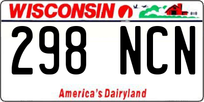 WI license plate 298NCN