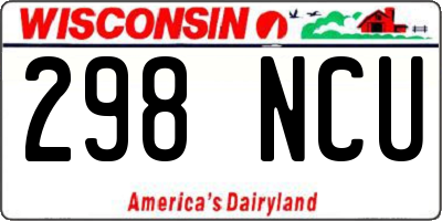 WI license plate 298NCU