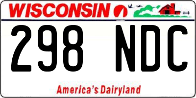 WI license plate 298NDC