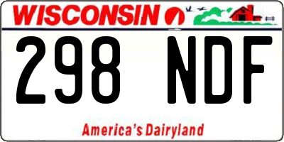 WI license plate 298NDF