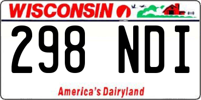 WI license plate 298NDI