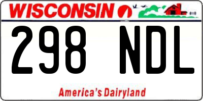 WI license plate 298NDL