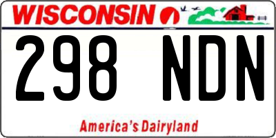 WI license plate 298NDN