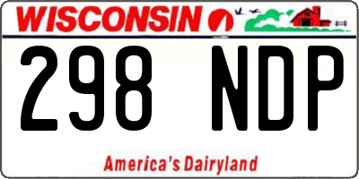 WI license plate 298NDP